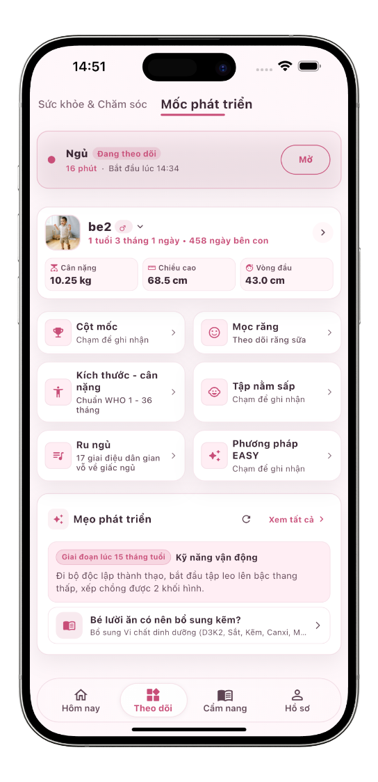 Cột mốc phát triển